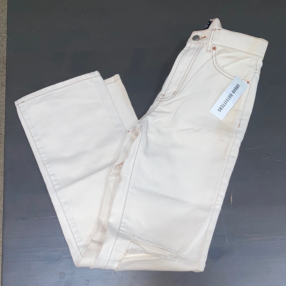 BDG (UO) Cream Straight Leg Jeans Size 24